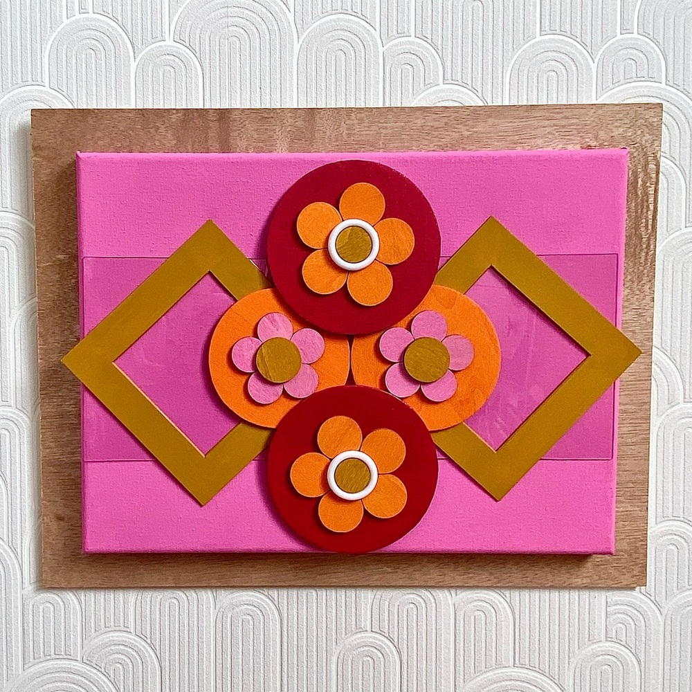 11x14 Handmade Wall Art Geometric Decor Mid Century Modern